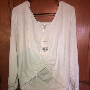 Cute white fabletics sweatshirt